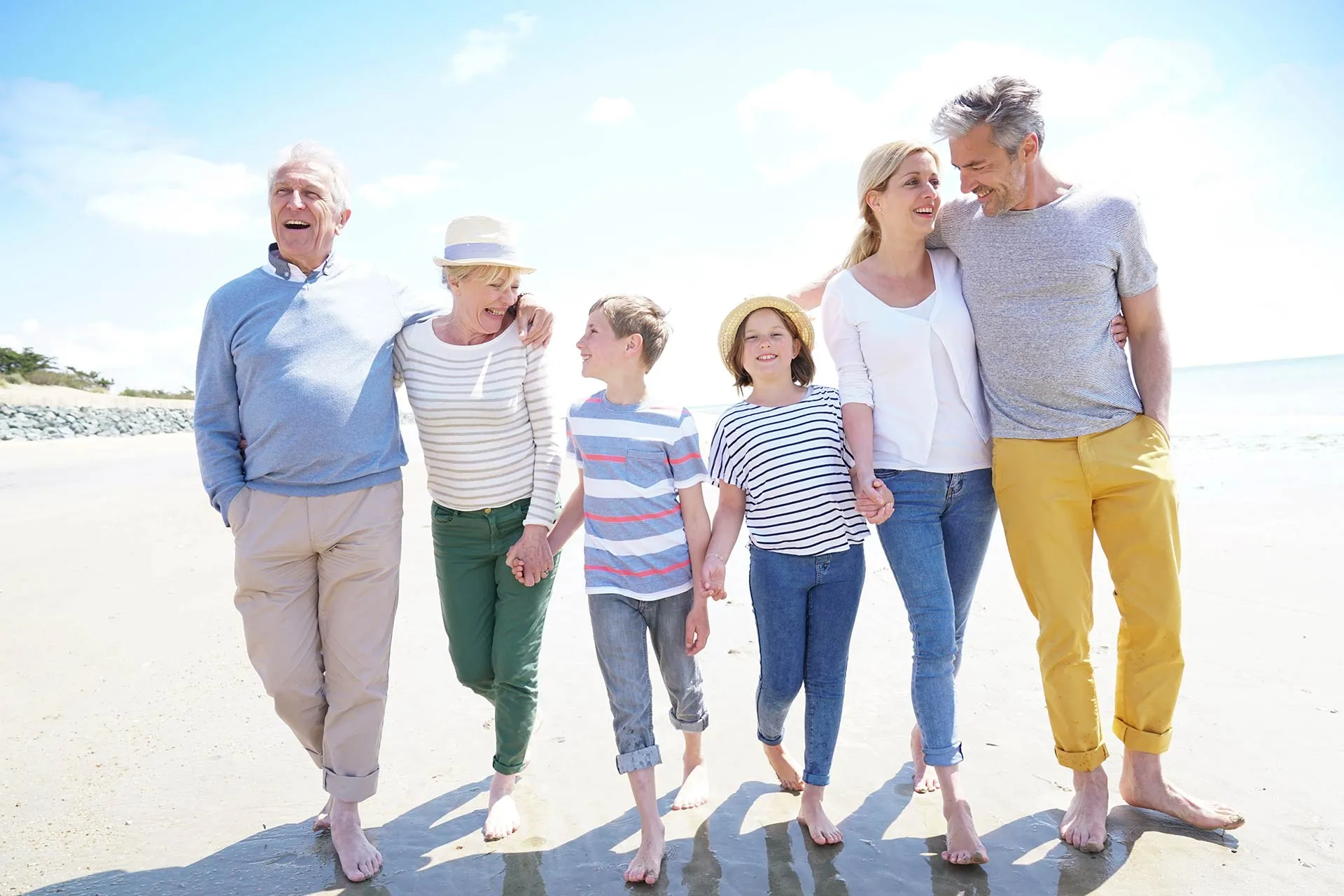 Intergenerational Family on the Beach